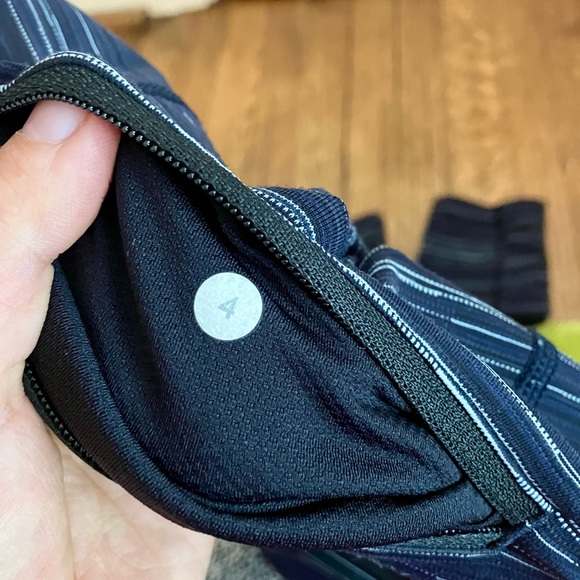 LULULEMON Pace Rival Crop *22" Cyber Stripe Naval Blue Black / Black - Picture 10 of 11